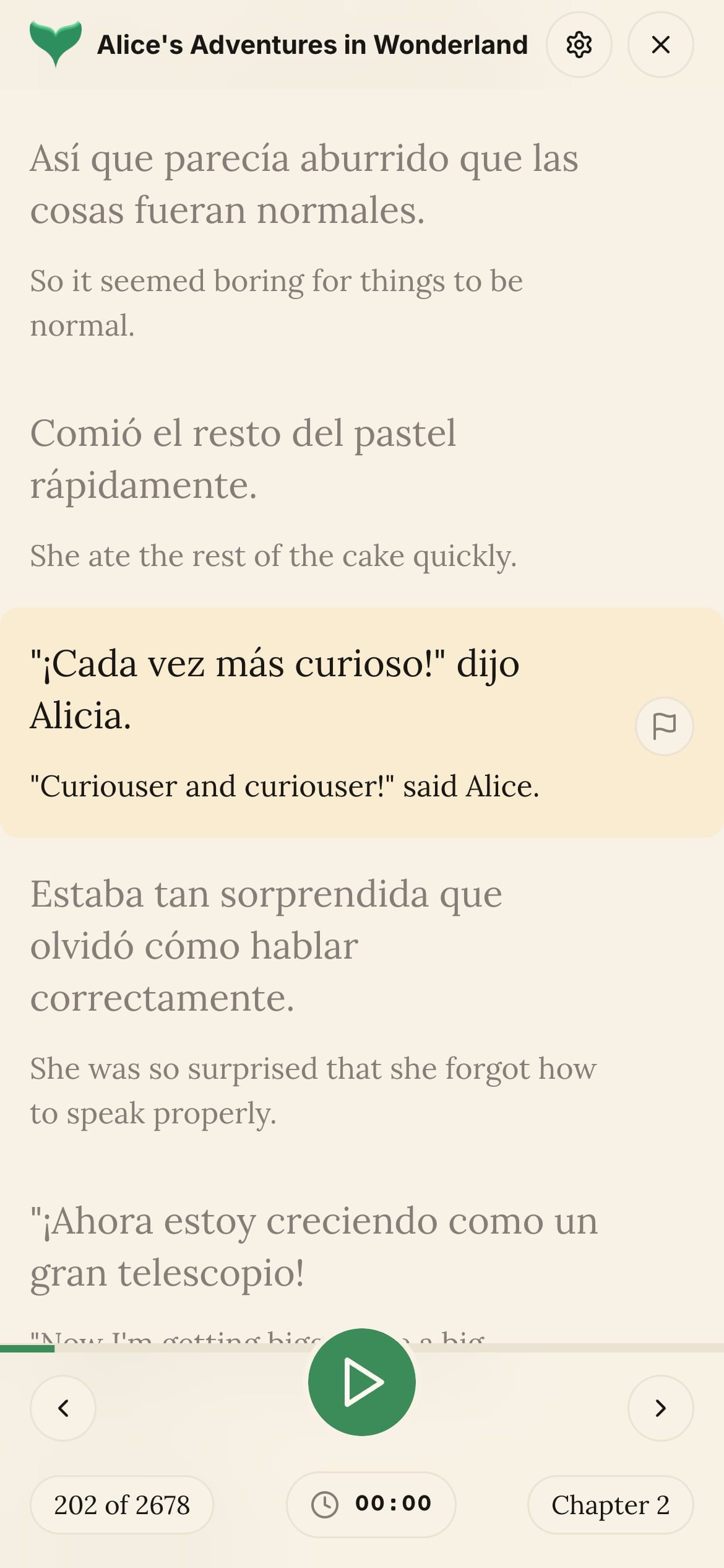 EchoLingo reader on iPhone